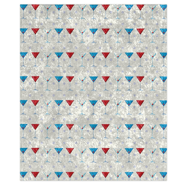 Red, White, and Blue Martinis Chic Patriotic Throw Blanket