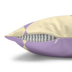 Reversible Purple Harlequin Pillow Cover