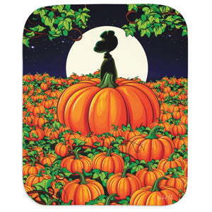 Soft sherpa blanket with 'Great Pumpkin Halloween | Newborn & Toddler' design