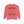A coral pink crewneck sweatshirt featuring a Halloween graphic of a dancing skeleton surrounded by falling autumn leaves, with the text 'IT'S THE MOST WONDERFUL TIME OF THE YEAR'.