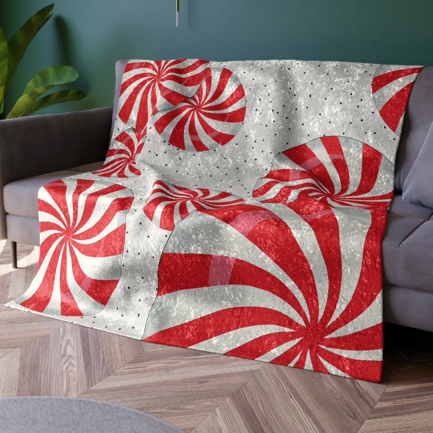 Peppermints Festive Christmas Throw