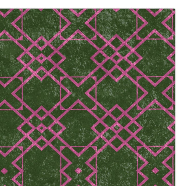 Green & Pink Geometric Decorative Throw Blanket