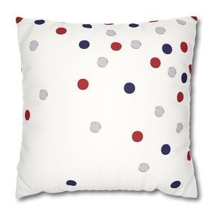 throw pillow with 'Patriotic Polka Dots American Chic Soft Cover' design