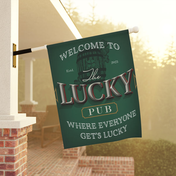 Lucky Pub Irish St. Patrick's Yard Flag