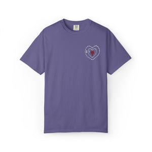 Embroidered Grinch Heart Holiday Comfort Colors® T-Shirt
