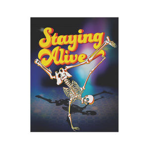 Skeleton Staying Alive Halloween Flag