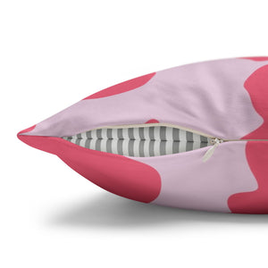 throw pillow with 'Pink Cow Print Cover' design