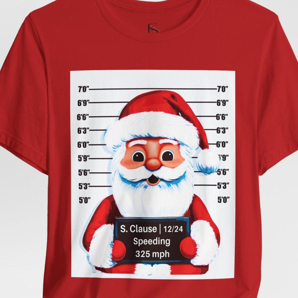 speeding santa mug shot funny Christmas t-shirt