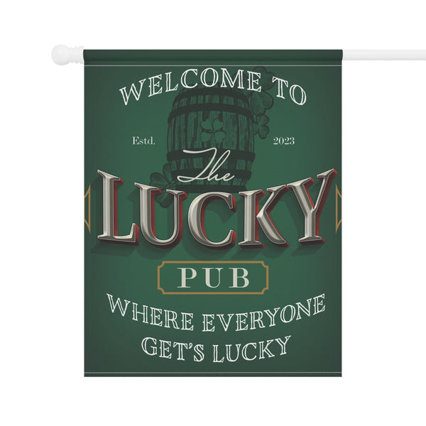 Lucky Pub Irish St. Patrick's Yard Flag