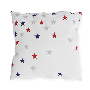 throw pillow with 'Patriotic Stars American Chic Accent' design
