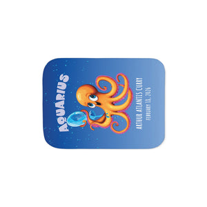 Personalized Aquarius Zodiac Soft Sherpa Baby Blanket | Custom Gift