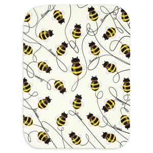 Buzzing Bees Soft Sherpa Baby Blanket | Newborn & Toddler Gift