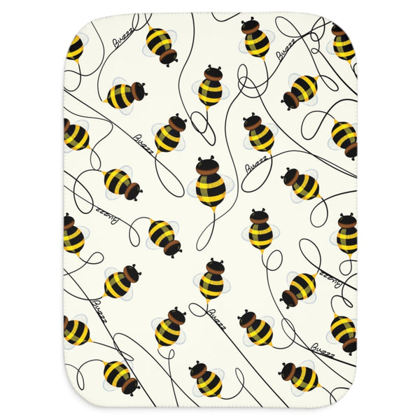 Buzzing Bees Newborn Toddler Gift Sherpa Baby Blanket
