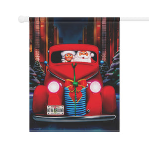 Garden flag with 'Santa Date Night Cute Christmas' design