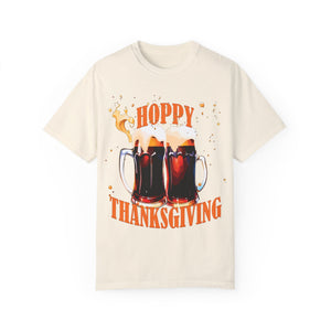 Ivory t-shirt with 'Beer Lovers Funny Thanksgiving' design on a white background