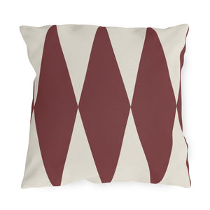Red & White Diamonds Indoor Outdoor Throw Pillow
