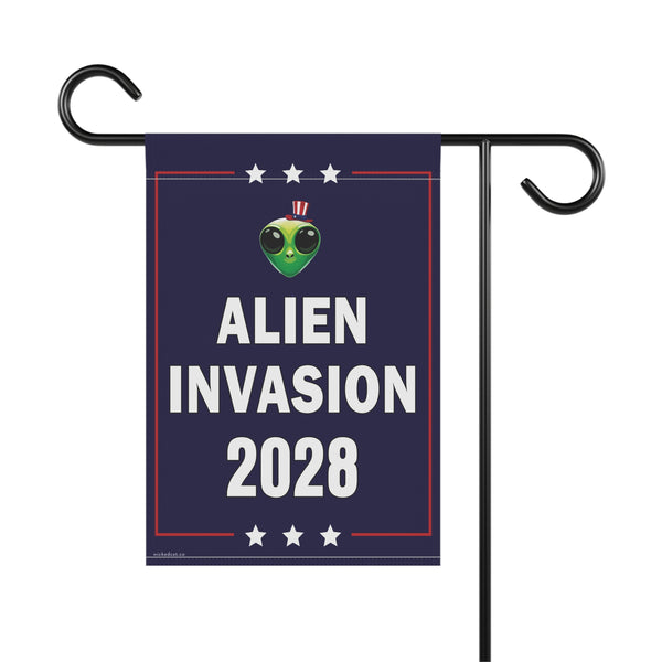 Alien Invasion 2028 Funny Election Flag
