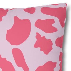 throw pillow with 'Pink Cow Print Cover' design