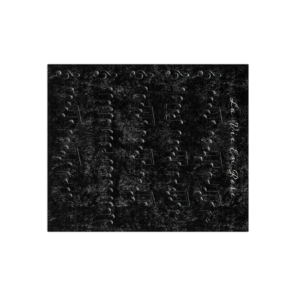 La Vie En Rose Sheet Music Shimmering Black Throw Blanket