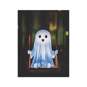 Cute Swinging Ghost Decor Halloween Yard Flag