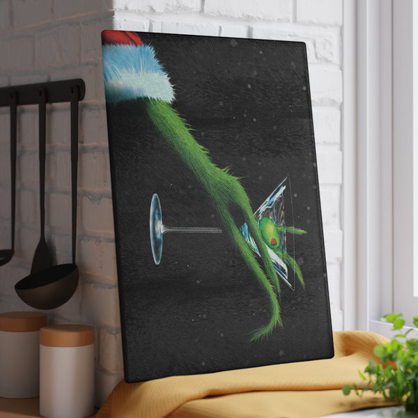 The Martini Grinch Christmas Cutting Board
