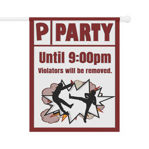 Garden flag with 'Party Sarcastic' design
