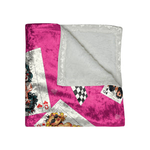 Card Deck Queens Pink Decorative Throw Blanket