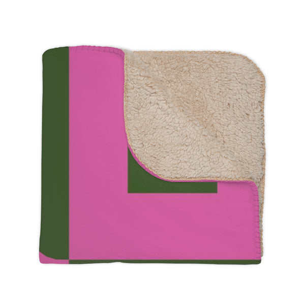 Pink and Green Modern Geometric Throw Blanket
