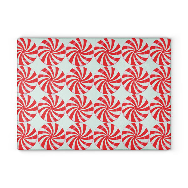 Candy Cane Peppermints Christmas Cutting Board