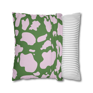 Pink & Green Animal Cow Print Soft Pillow Cover