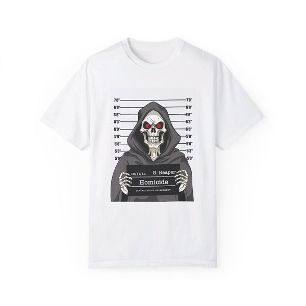 Comfort Colors® Grim Reaper Mug Shot Funny T-Shirt