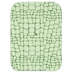 Green Crocodile Print Sherpa Baby Blanket