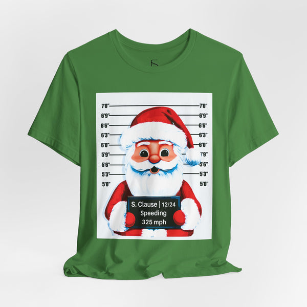 Arrested Santa Mug Shot Funny Christmas T-Shirt