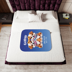 Soft sherpa blanket with 'Personalized Gemini Zodiac | Custom Gift' design