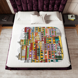 soft sherpa blanket with 'Whimsical Rome Italy' design