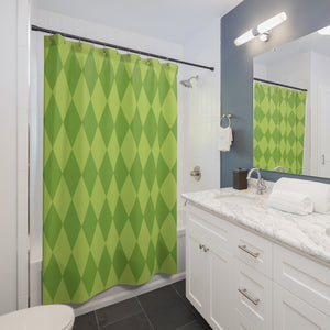 Harlequin Green Bath Shower Curtain