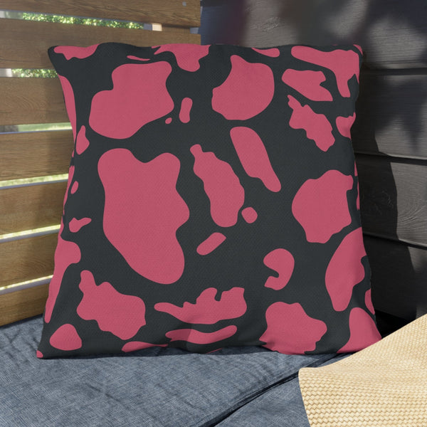 Pink & Dark Grey Animal Indoor Outdoor Throw Pillow