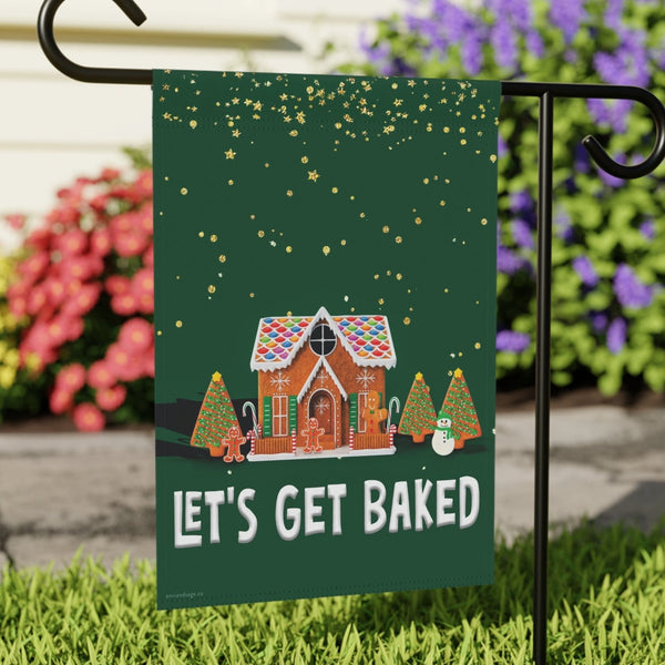let's get baked funny christmas holiday flag