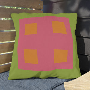 throw pillow with 'Pastel Green & Pink' design