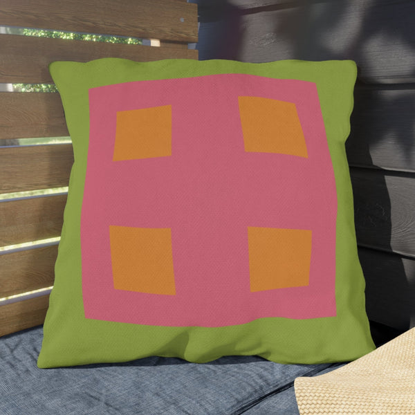 Pastel Green & Pink Indoor Outdoor Throw Pillow