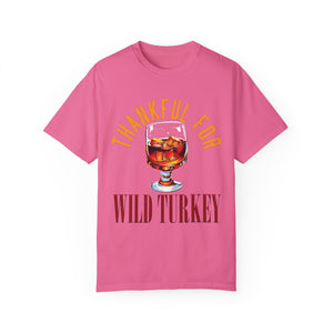 Light green t-shirt with 'Wild Turkey Funny Holiday' design on a white background