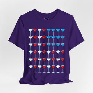 Military green t-shirt with 'Martini American Patriotic July 4th' design on a white background