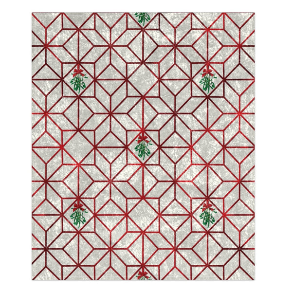 art deco misteltoe christmas blanket