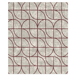 Soft sherpa blanket with 'Red & White Art Deco Decorative Throw' design