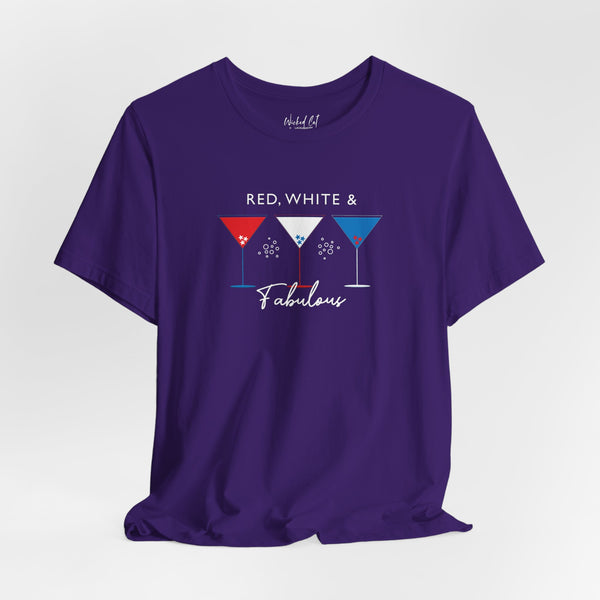 Red White and Fabulous Patriotic Martini July 4th T-Shirt