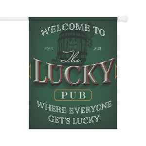 Lucky Pub Irish St. Patrick's Yard Flag