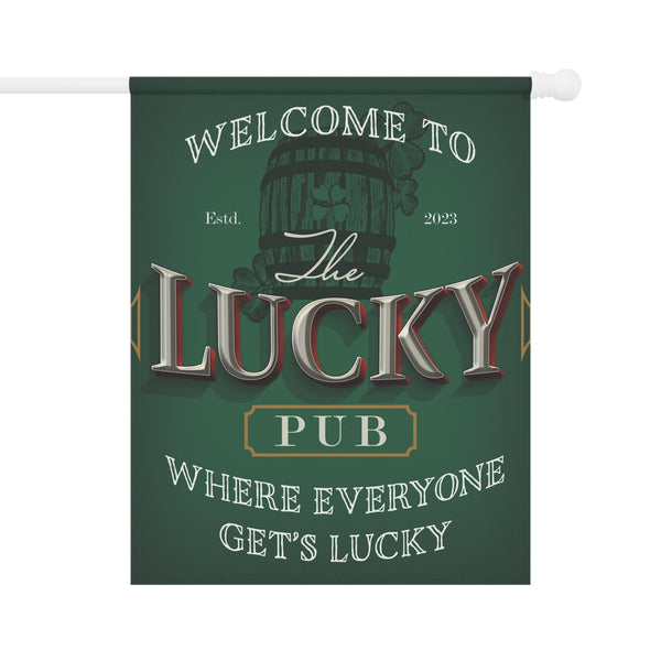 Lucky Pub Irish St. Patrick's Yard Flag