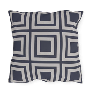 throw pillow with 'Behr Sapphire Blue Blocks Outdoor' design