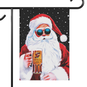 Garden flag with 'Groovy Santa Funny Christmas' design