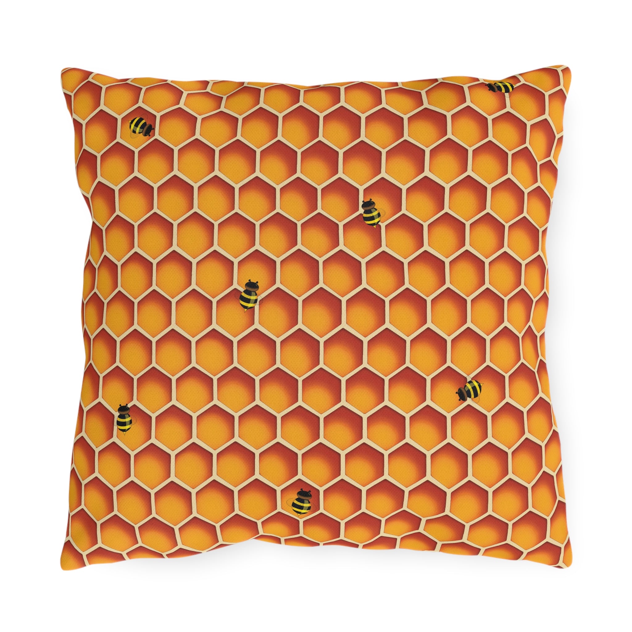 Honeycomb Bees Indoor Outdoor Accent Pillow Spring Patio Decor